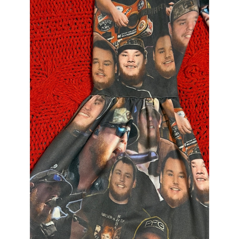 Luke Combs XS  Kids Bell Bottom Pants Country Music Fan Photo Print Flares - Picture 5 of 11